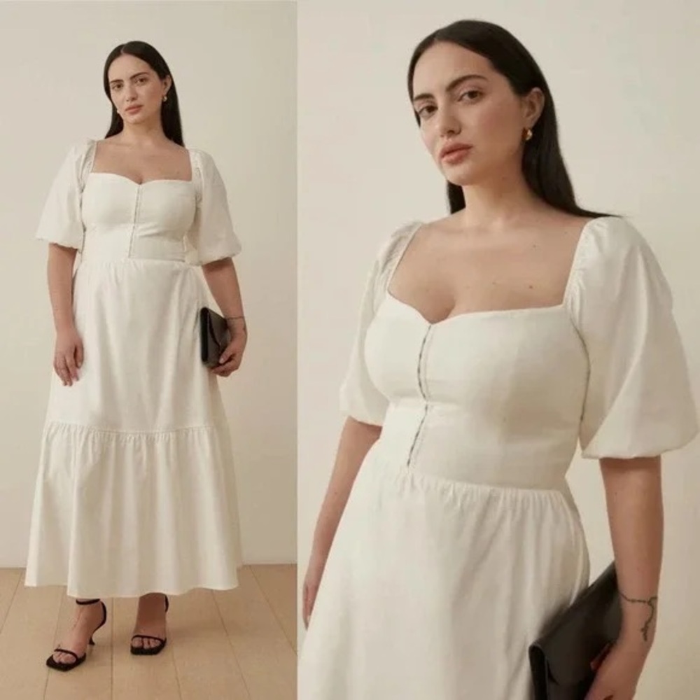 reformation rutherford petite tiered dress